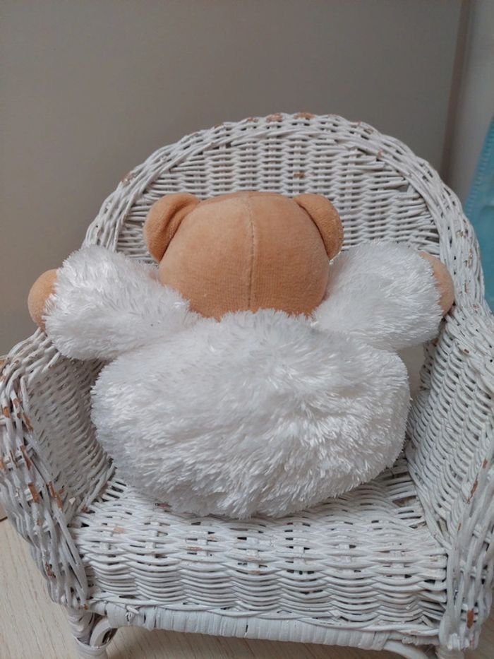 Kaloo - doudou ourson boule fourrure blanc - photo numéro 3