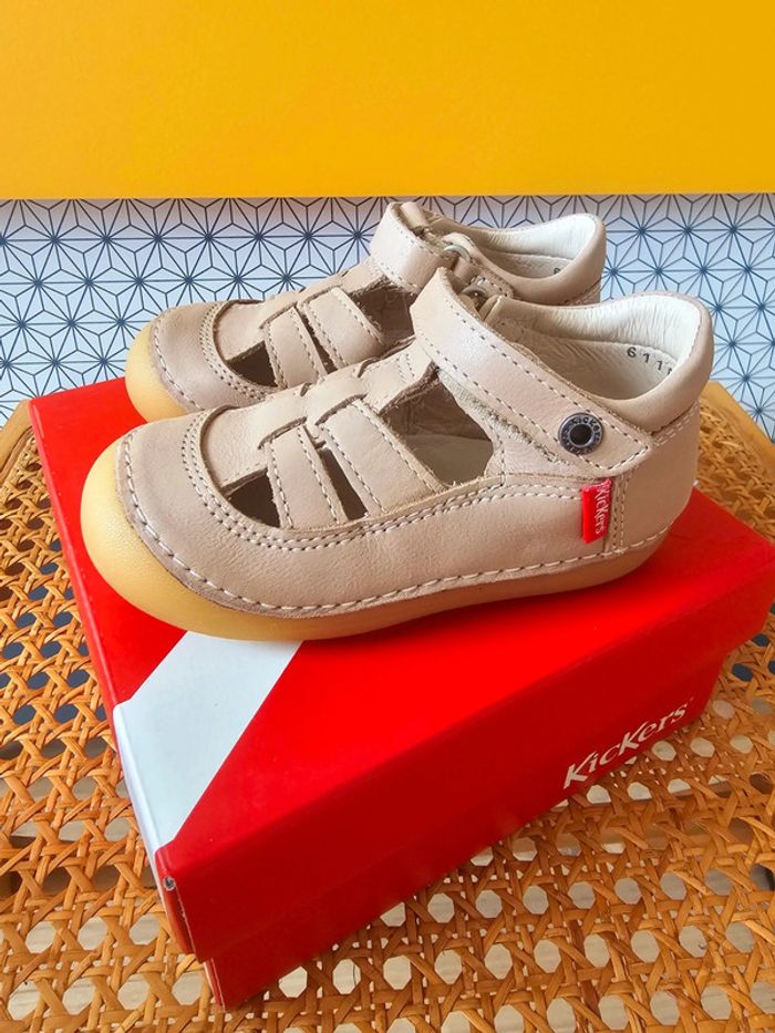 Sandales Kickers Sushy taupe beige 22 - photo numéro 2