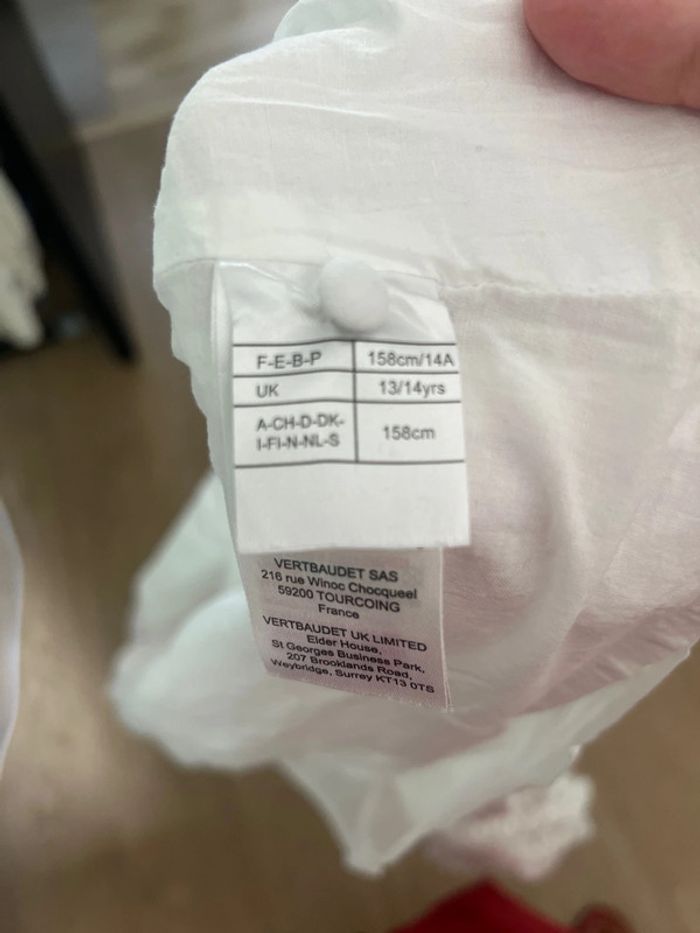 Robe de cérémonie blanche 13/14 ans vertbaudet très bon état - photo numéro 5