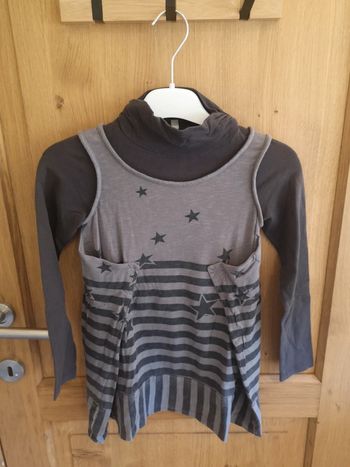 Robe doublée à col roulé Captain Tortue en brun et gris 6 ans