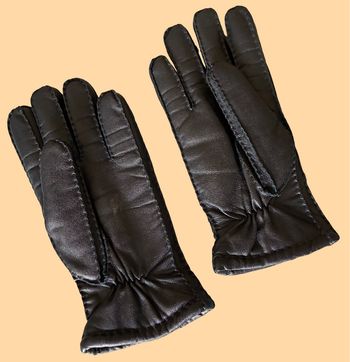 Paire de gants noirs fourrés en cuir (taille M)