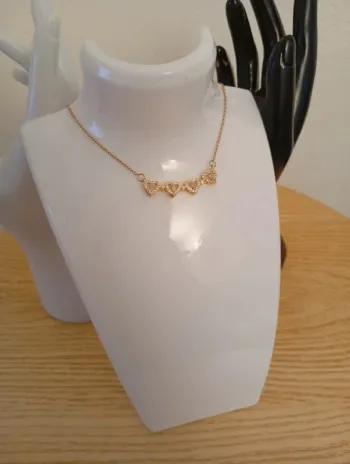 Collier trèfle 4 coeurs en acier inoxydable magnifique collier chic bohème tendance