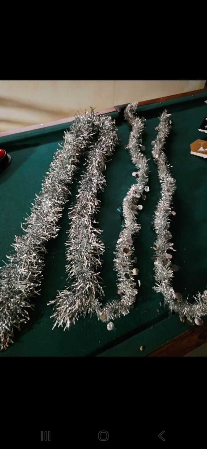 Lot 3 guirlandes de Noël argentées