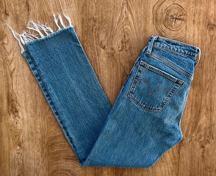 Jean/pantalon bleu Levi's 501 pour homme, taille : W 25 (34 taille française) - photo numéro 3