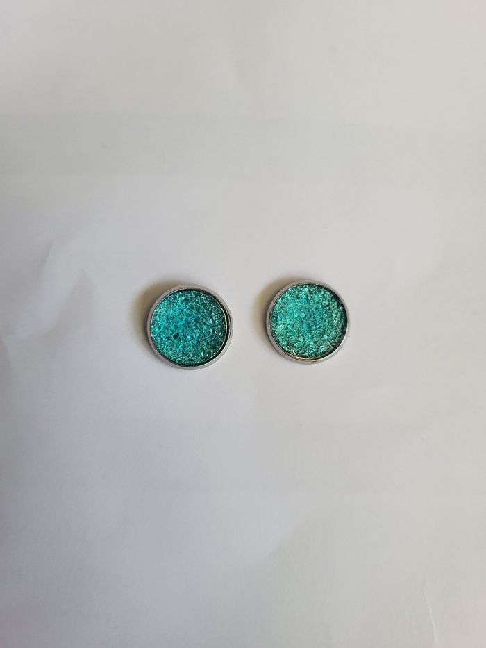 Boucles d'oreilles bleues - photo numéro 4