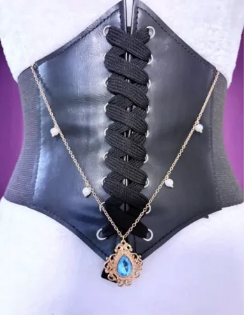 Serre taille corset ajustable avec chaîne et bijoux Witch doré