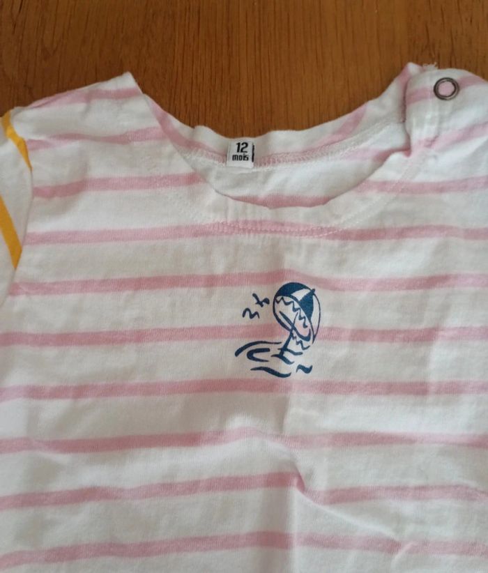Ensemble short et t-shirt manches courtes taille 1 an en très bon état - photo numéro 2
