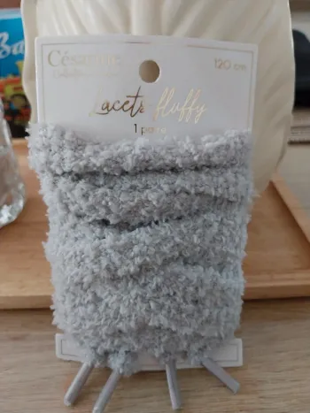 Paire de Lacets Fluffy beige