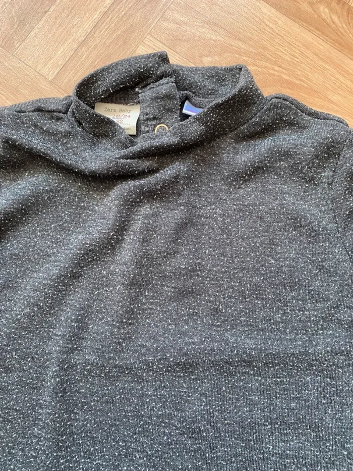 Sous pull à col roulé gris taille 18/24 mois Zara - photo numéro 3