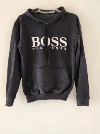 Sweat à capuche noir chiné – Taille S/M