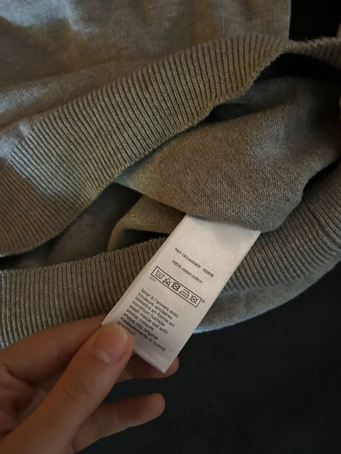 648 - pull gris pour homme petit col V - photo numéro 6