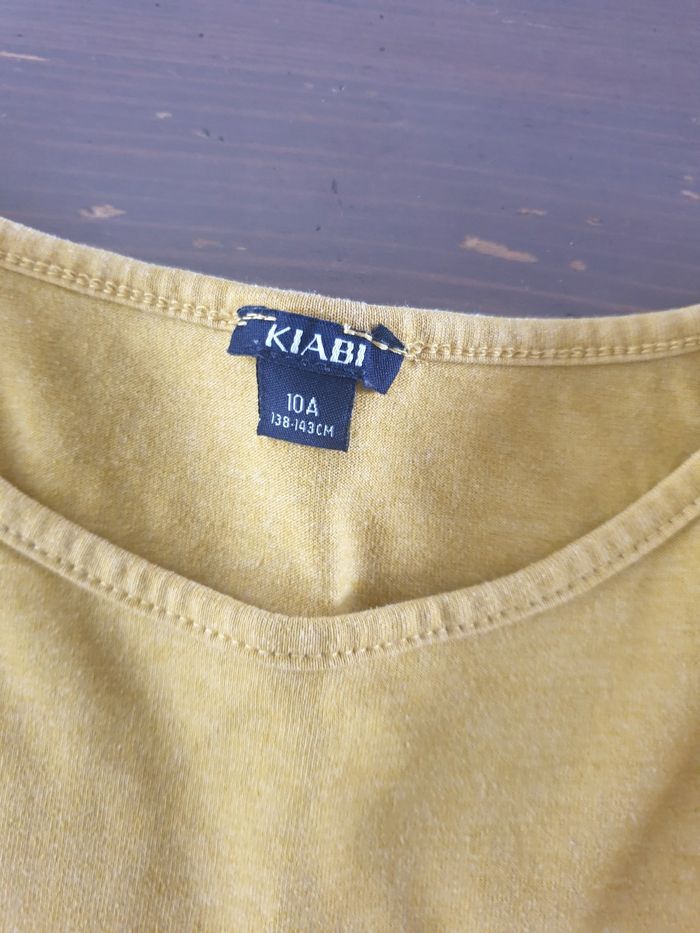 tshirt manches longues jaune moutarde danseuse 10 ans Kiabi - photo numéro 3