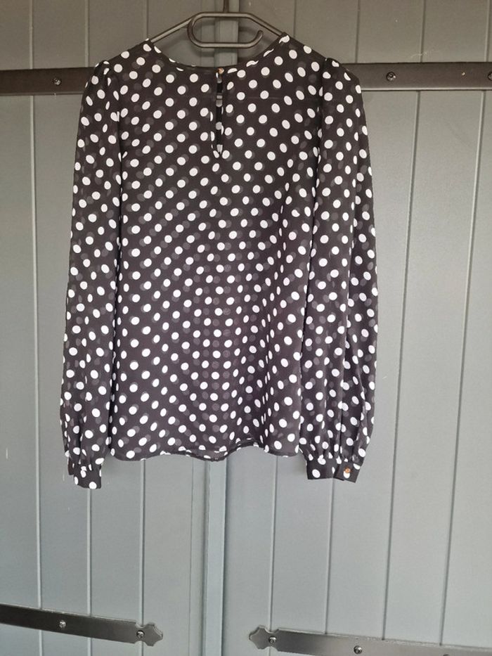 Blouse transparente noir a pois - photo numéro 4