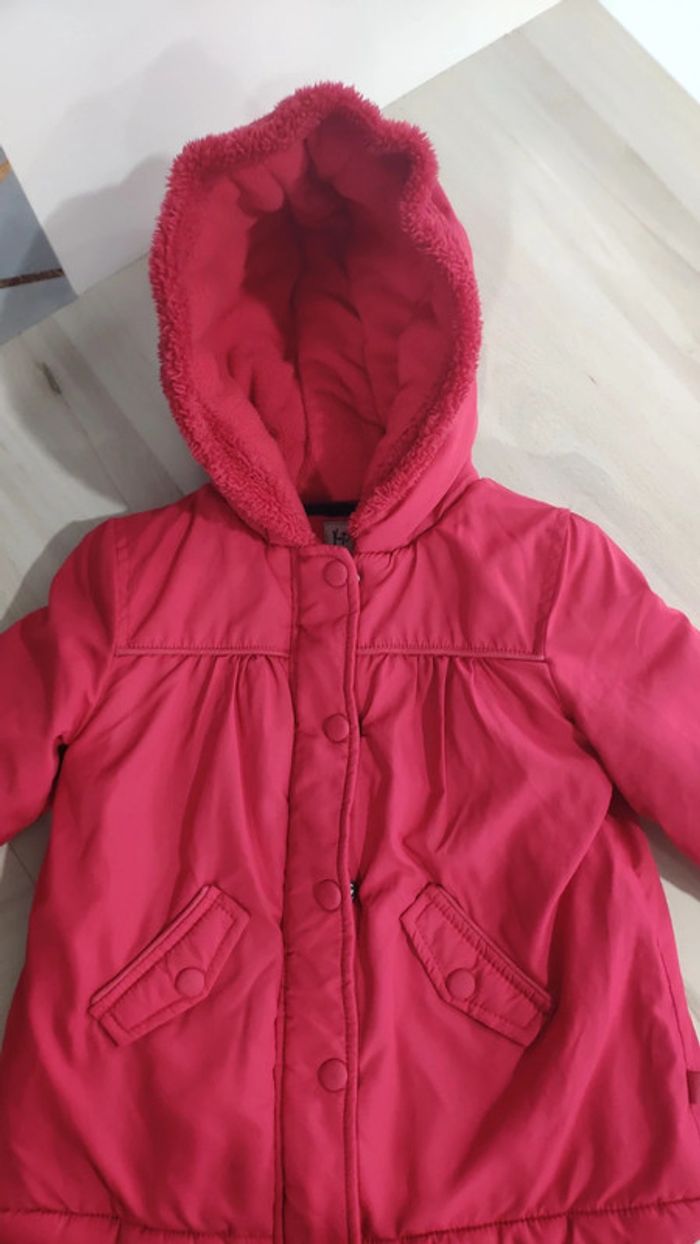 Manteau blouson polaire rouge rose Kimbaloo 24 mois 2 ans
