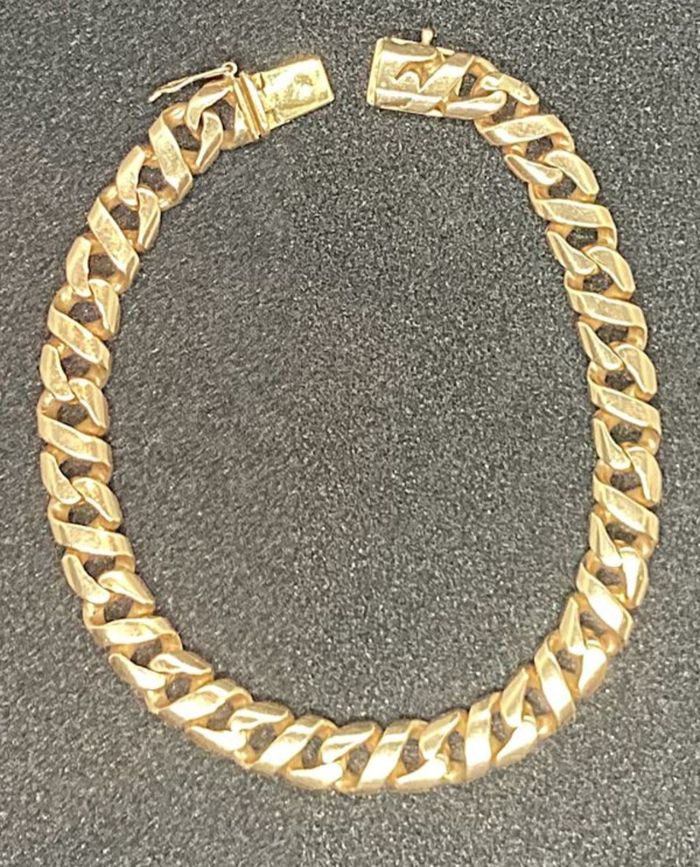 Bracelet gourmette massive or jaune 18 carats 750 H/F mixte joaillier JK