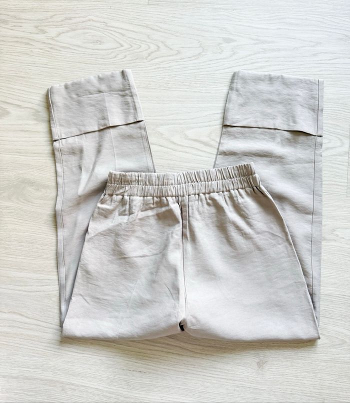 Pantalon court droit beige boutique indépendante taille 36 S - photo numéro 3