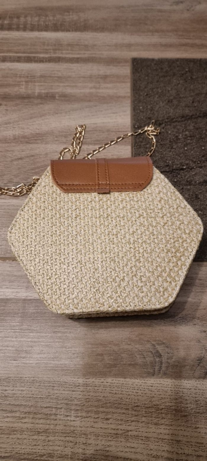 Sac bandoulière hexagone femme rotin chic bohème décontracté - photo numéro 2