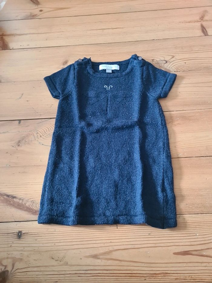Robe chaude bleu marine 12 mois.