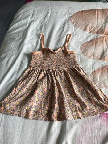 Top, fille, couleur abricots, motif fleurs