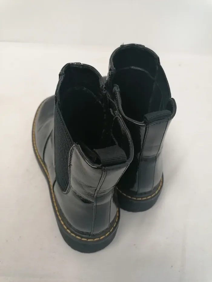 Bottines noires brillantes fermeture éclair La Redoute pointure 37 C056 - photo numéro 5