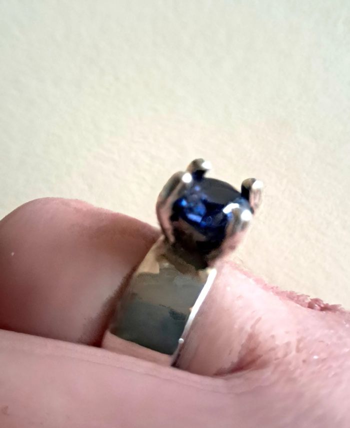 Bague argent et pierre bleu profond - photo numéro 2
