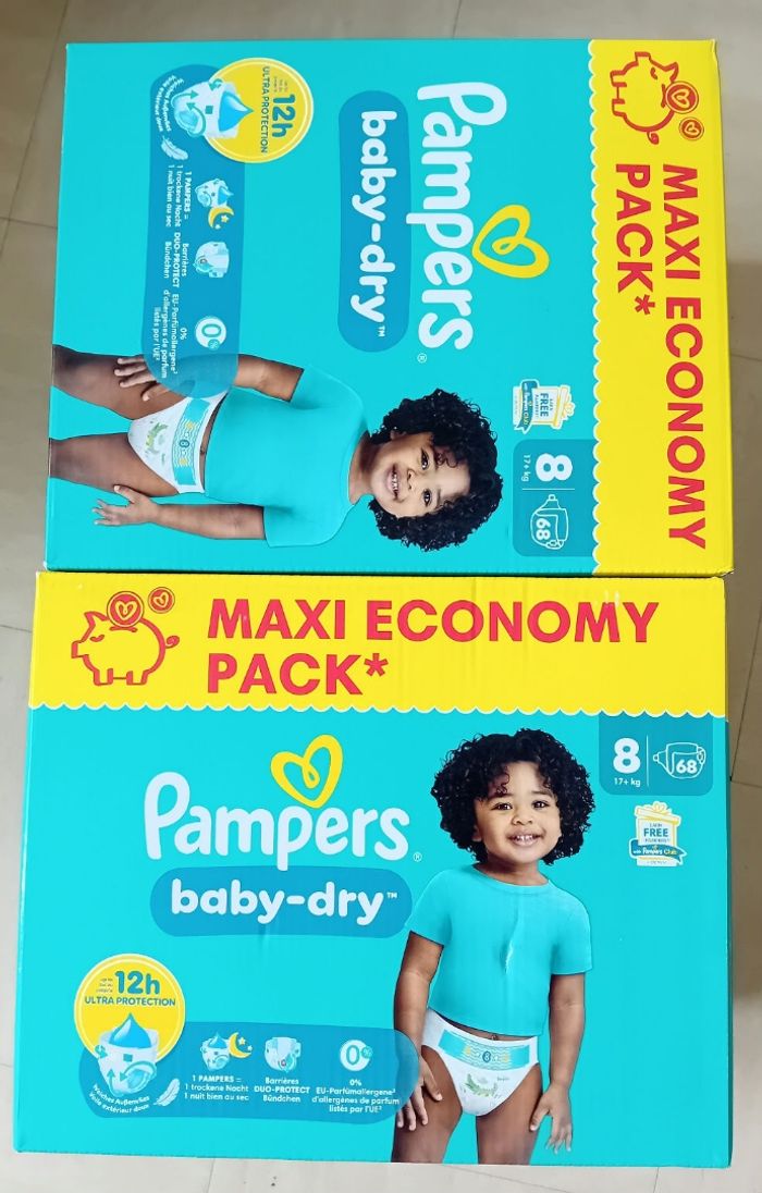 2 cartons pampers baby dry taille 8. - photo numéro 3