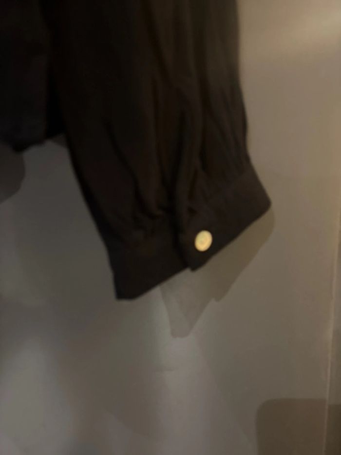 Blouse manches longues col V noir TL - photo numéro 3