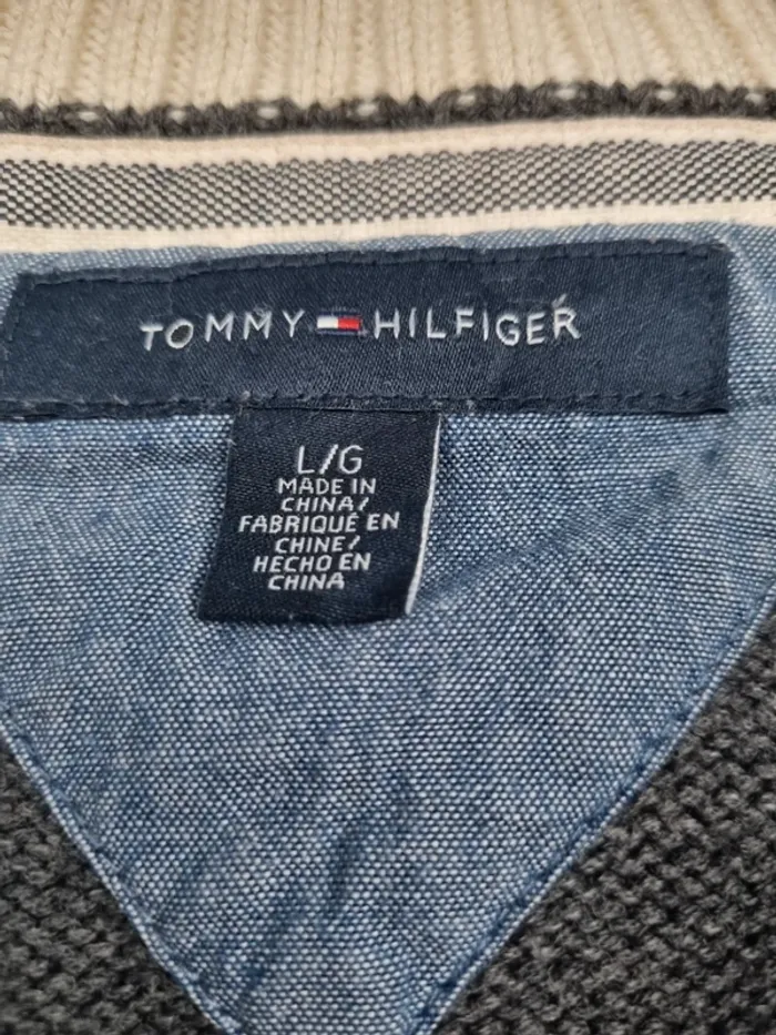 Gilet zippé Tommy Hilfiger gris – Taille L Hommes (mesures en photos) - photo numéro 5