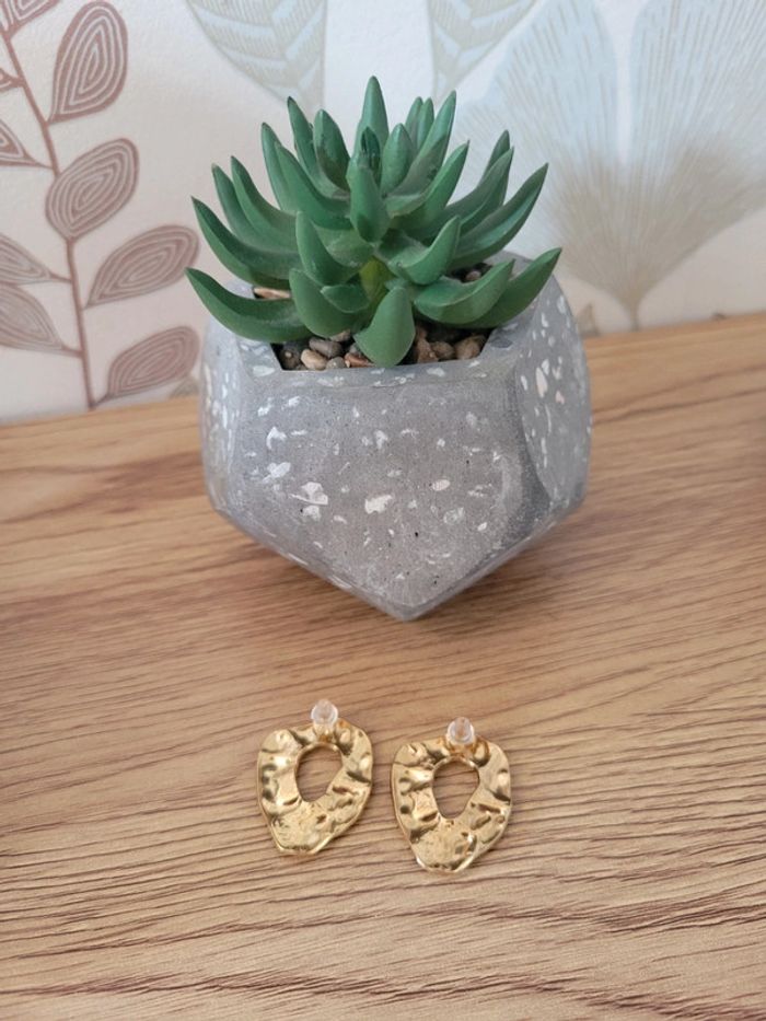 Boucles d'oreilles géométriques - Plaqué Or - photo numéro 2