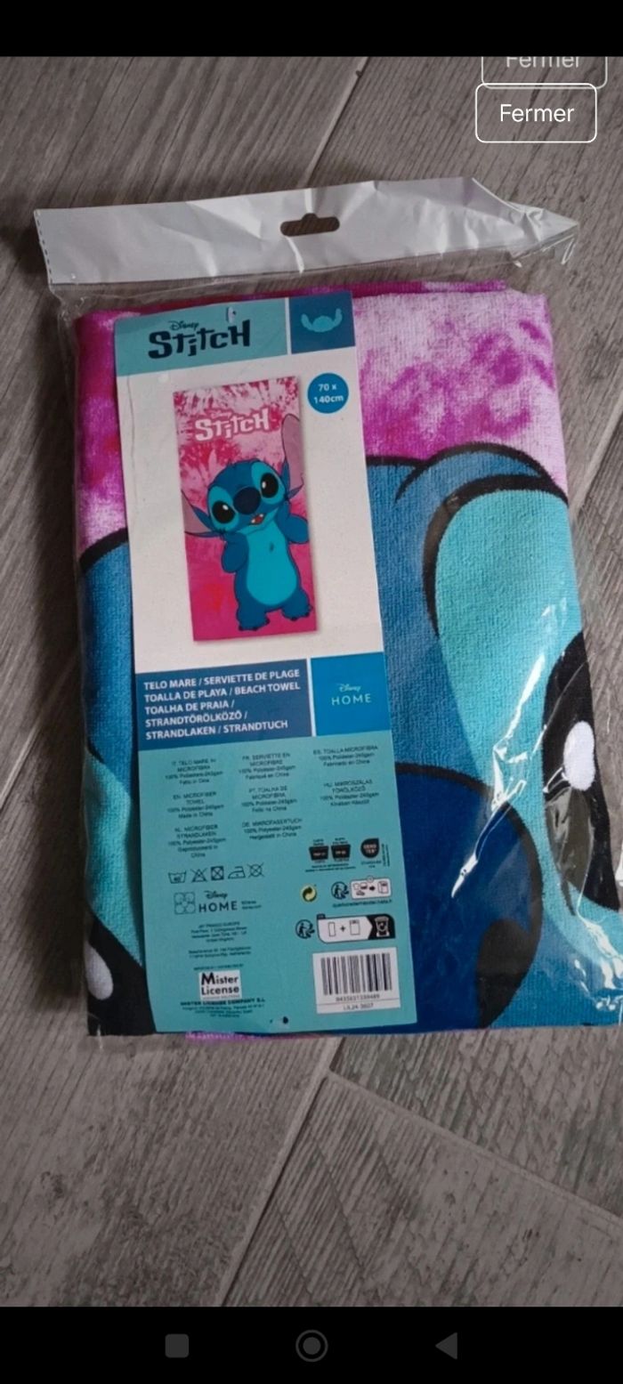 drap de plage stitch