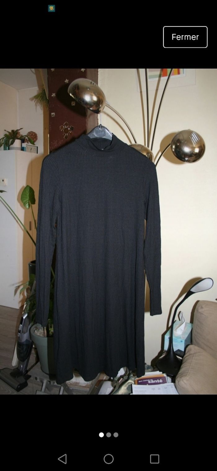 🌸Robe pull longue noire côtelée "camaïeu" Neuve 🌸