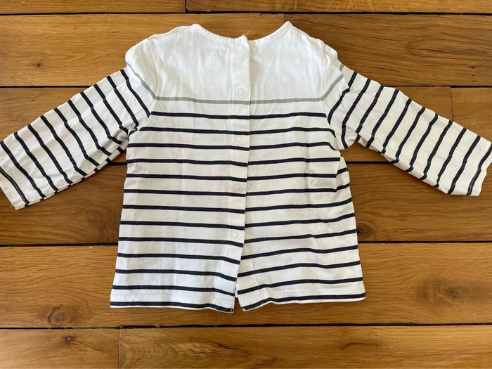 T-shirt marinière manches longues kiabi taille 9 mois - photo numéro 4