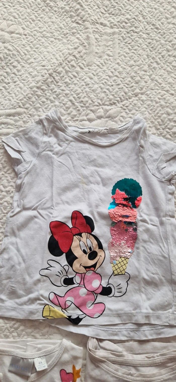 Lot de 5 t-shirts manches courtes fille 4 ans - photo numéro 2