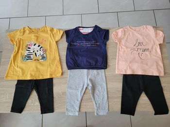 Lot de 3 ensembles fille en 6 mois