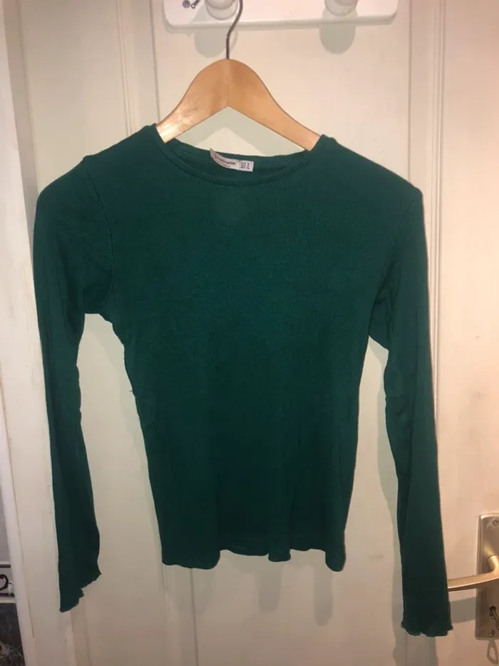 tee shirt manches longues vert femme - photo numéro 6