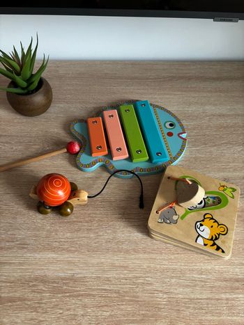 Petit lot de jouet en bois éveil bébé