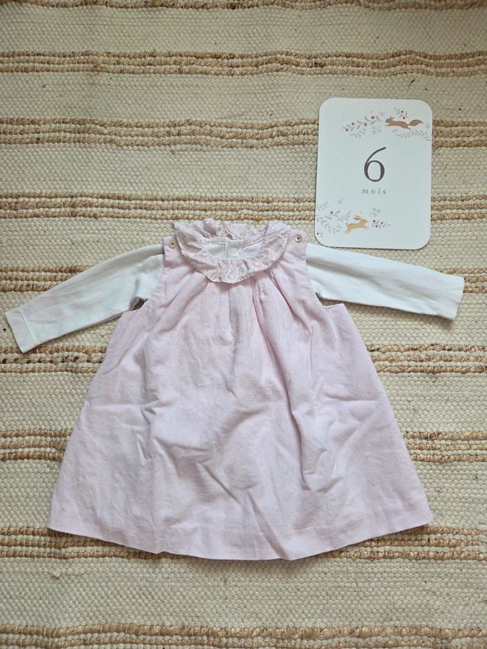 Ensemble robe velour rose et body