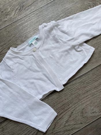Gilet court blanc Obaibi 12 mois
