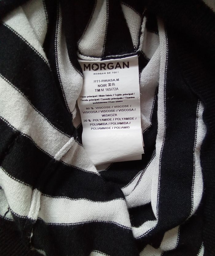 Robe à rayures noires et blanches Morgan taille 38 - photo numéro 7