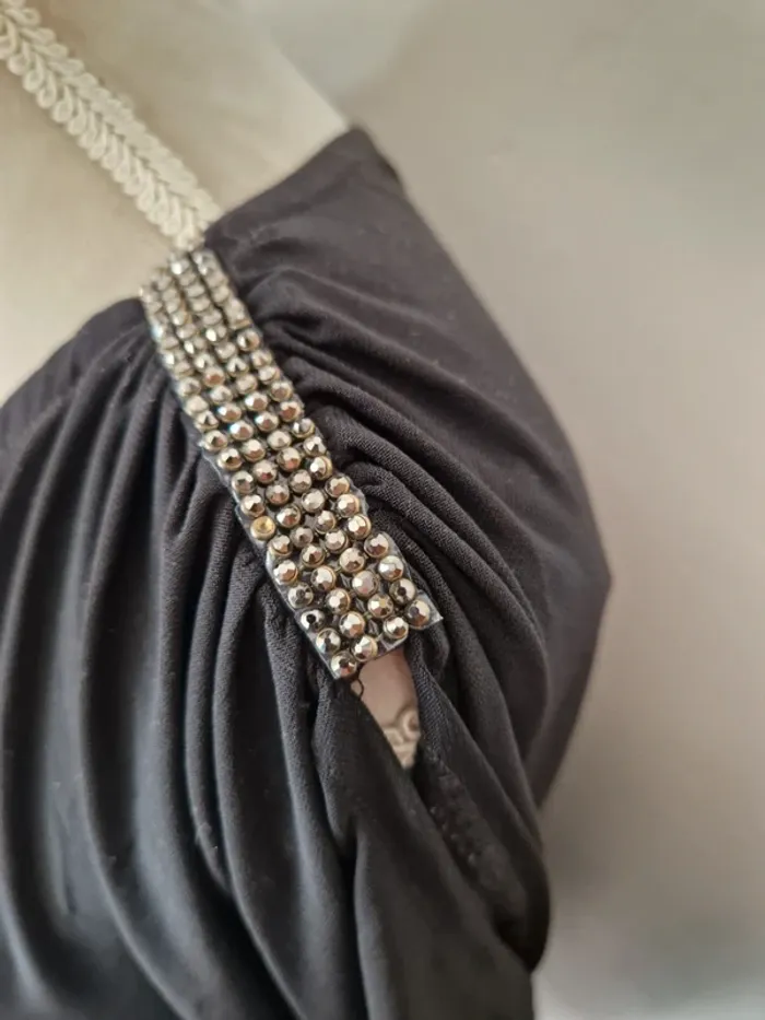 Robe épaules dénudé noir a strass ms mode taille 50 - photo numéro 6