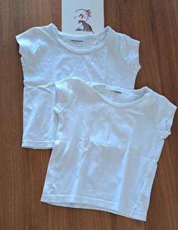 Lot 2 Tee-shirt de peau blanc _ 86 cm 24 cm _ Vertbaudet