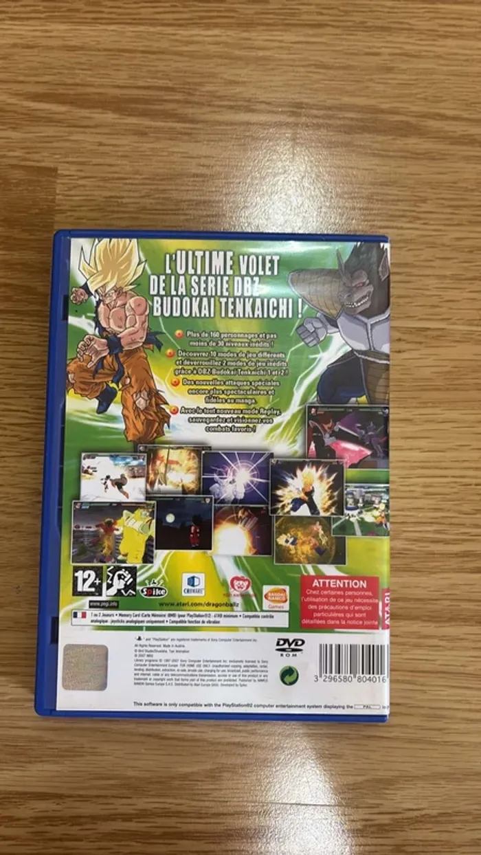 Boitier vide PS2 Dragon Ball Z Budokai Tenkaichi 3 - photo numéro 3