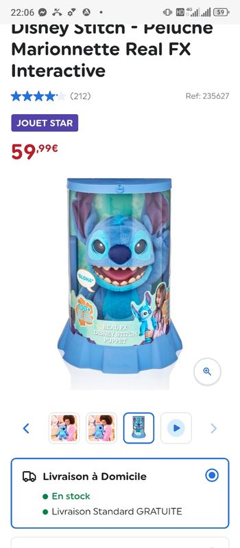 Marionnette stitch interactif 