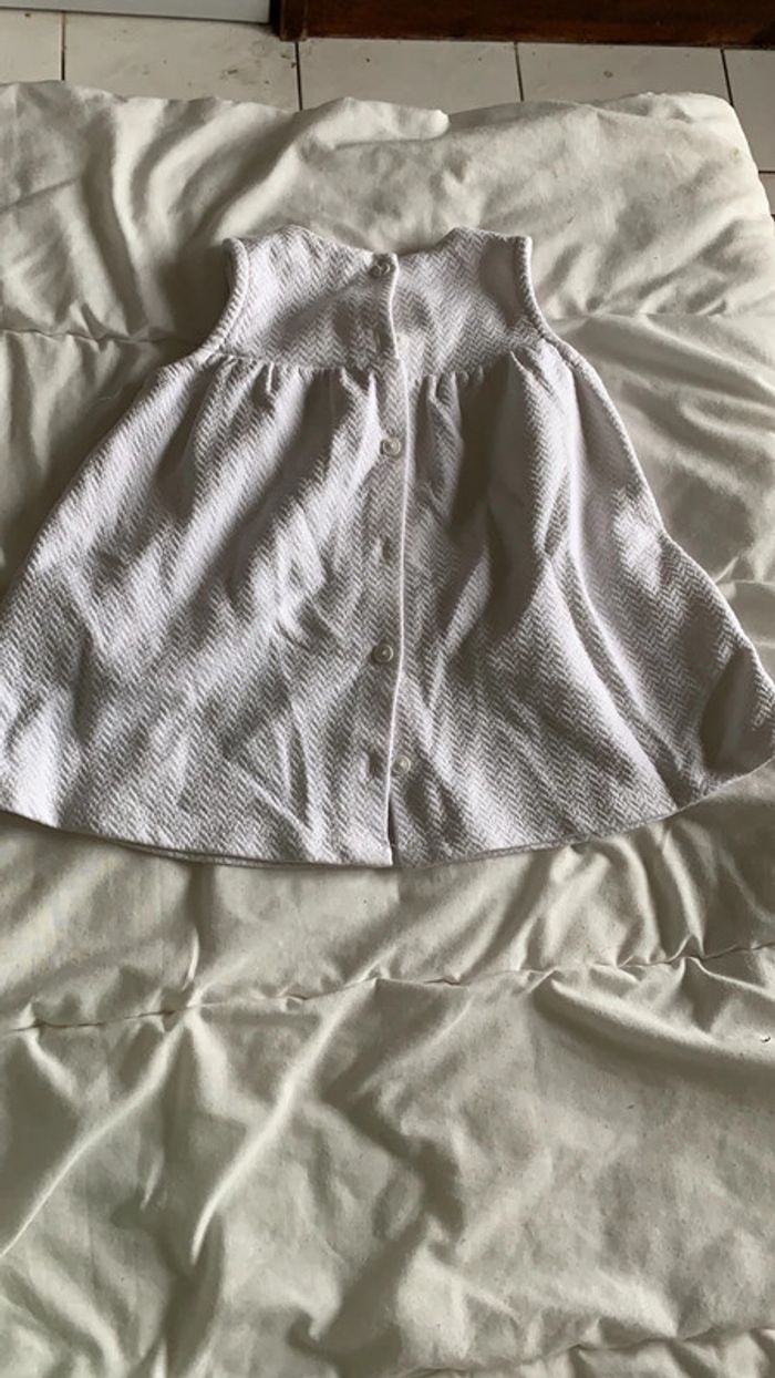 Ensemble fille du pareil au même 6 mois robe molletonnée, body manche longue et legging - photo numéro 5