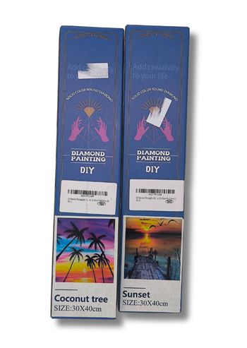 🎨 Kits Diamond Painting – Paysages "Coconut Tree" & "Sunset" 🌅