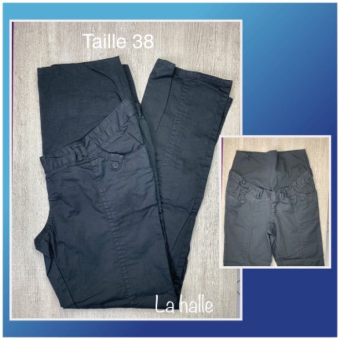 Pantalon de grossesse noir en toile épais - taille 38