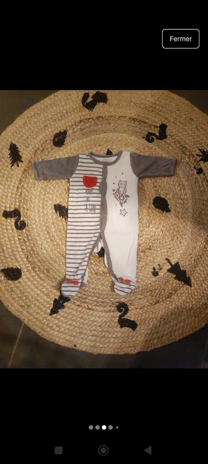 Lot de 7 pyjamas en velours 3 mois - photo numéro 3