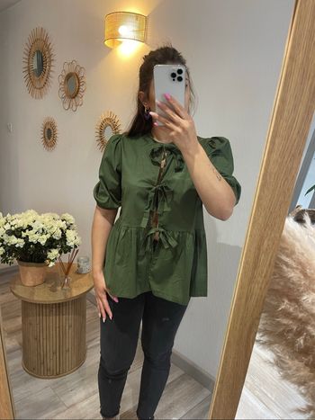 Blouse noeuds kaki