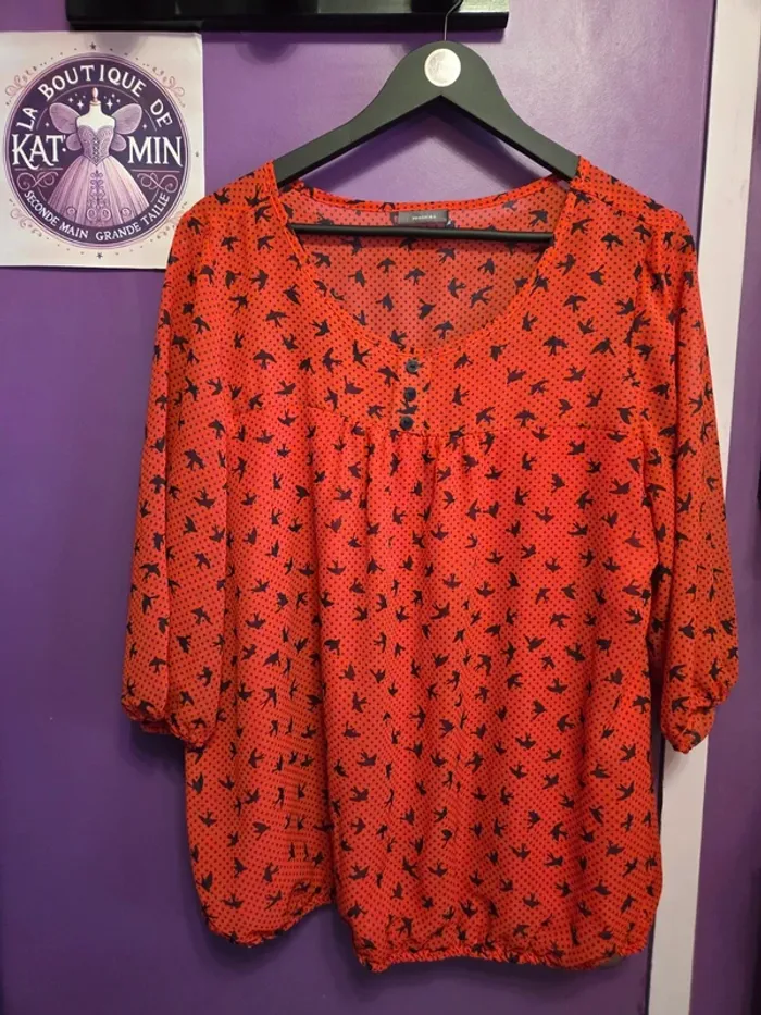 Blouse manches 3/4 fluide T46 Yessica
