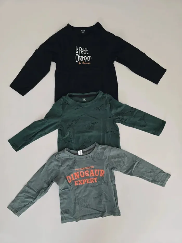 Lot de 3 tee shirt manches longues
